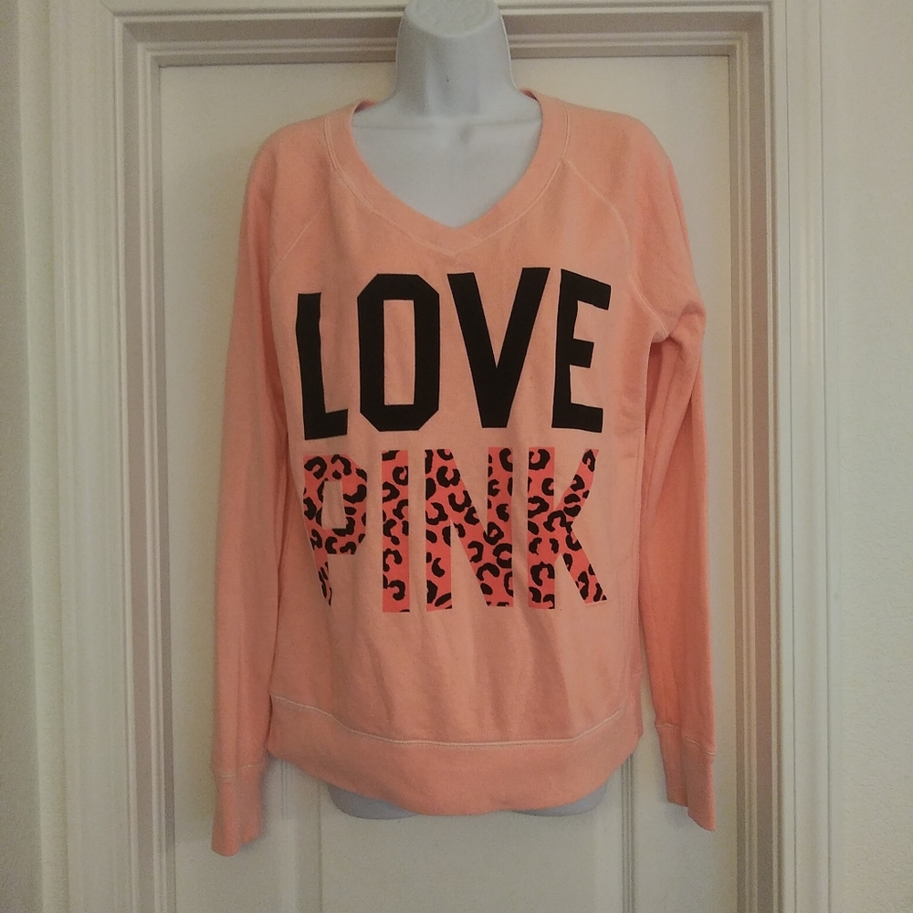 Victoria's Secret PINK Coral V Neck Sweatshirt